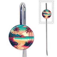 Palm Trees Tropical Ocean Sunset Sunrise Landscape Book Mark by Pakemis