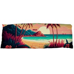 Palm Trees Tropical Ocean Sunset Sunrise Landscape Body Pillow Case (dakimakura) by Pakemis