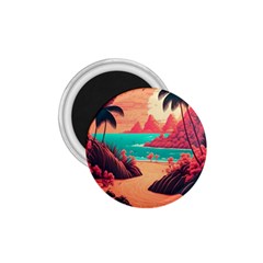 Tropical Beach Sea Jungle Ocean Landscape 1.75  Magnets