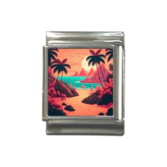 Tropical Beach Sea Jungle Ocean Landscape Italian Charm (13mm)