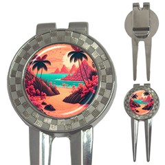 Tropical Beach Sea Jungle Ocean Landscape 3-in-1 Golf Divots