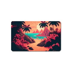 Tropical Beach Sea Jungle Ocean Landscape Magnet (Name Card)