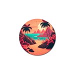 Tropical Beach Sea Jungle Ocean Landscape Golf Ball Marker (4 pack) Front