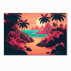 Tropical Beach Sea Jungle Ocean Landscape Postcard 4 x 6  (Pkg of 10)