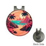 Tropical Beach Sea Jungle Ocean Landscape Hat Clips with Golf Markers Front