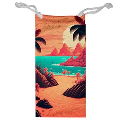 Tropical Beach Sea Jungle Ocean Landscape Jewelry Bag