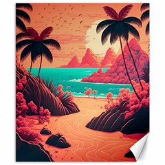 Tropical Beach Sea Jungle Ocean Landscape Canvas 8  x 10 