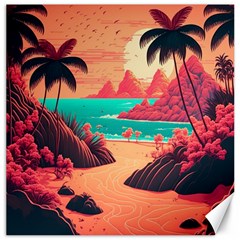 Tropical Beach Sea Jungle Ocean Landscape Canvas 20  x 20 