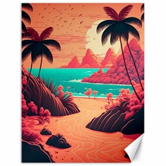 Tropical Beach Sea Jungle Ocean Landscape Canvas 18  x 24 