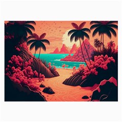 Tropical Beach Sea Jungle Ocean Landscape Large Glasses Cloth