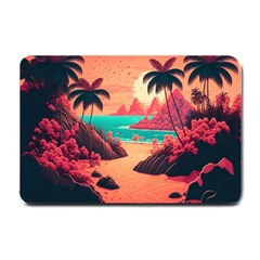 Tropical Beach Sea Jungle Ocean Landscape Small Doormat