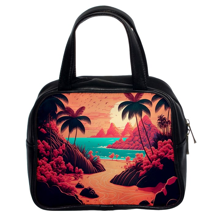 Tropical Beach Sea Jungle Ocean Landscape Classic Handbag (Two Sides)