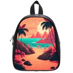 Tropical Beach Sea Jungle Ocean Landscape School Bag (Small) Front