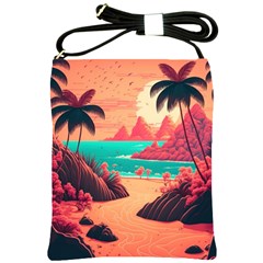 Tropical Beach Sea Jungle Ocean Landscape Shoulder Sling Bag