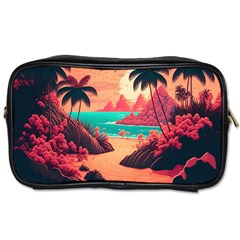 Tropical Beach Sea Jungle Ocean Landscape Toiletries Bag (Two Sides)