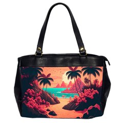 Tropical Beach Sea Jungle Ocean Landscape Oversize Office Handbag (2 Sides)