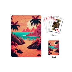 Tropical Beach Sea Jungle Ocean Landscape Playing Cards Single Design (mini)