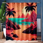 Tropical Beach Sea Jungle Ocean Landscape Shower Curtain 60  x 72  (Medium)  60 x72  Curtain