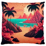 Tropical Beach Sea Jungle Ocean Landscape Large Cushion Case (One Side) Front