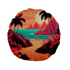 Tropical Beach Sea Jungle Ocean Landscape Standard 15  Premium Round Cushions