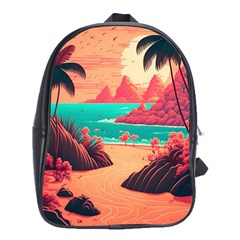 Tropical Beach Sea Jungle Ocean Landscape School Bag (XL)