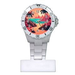 Tropical Beach Sea Jungle Ocean Landscape Plastic Nurses Watch