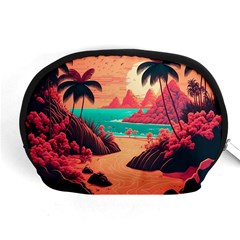 Tropical Beach Sea Jungle Ocean Landscape Accessory Pouch (Medium)