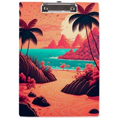 Tropical Beach Sea Jungle Ocean Landscape A4 Acrylic Clipboard