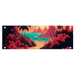 Tropical Beach Sea Jungle Ocean Landscape Banner and Sign 6  x 2 