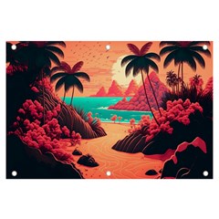 Tropical Beach Sea Jungle Ocean Landscape Banner and Sign 6  x 4 