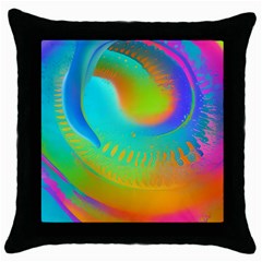 Contemporary Fluid Art Pattern In Bright Colors Throw Pillow Case (black) by GardenOfOphir