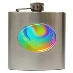 Contemporary Fluid Art Pattern In Bright Colors Hip Flask (6 Oz) by GardenOfOphir