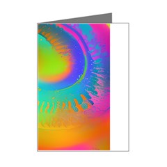 Contemporary Fluid Art Pattern In Bright Colors Mini Greeting Card by GardenOfOphir