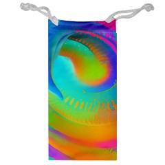 Contemporary Fluid Art Pattern In Bright Colors Jewelry Bag by GardenOfOphir