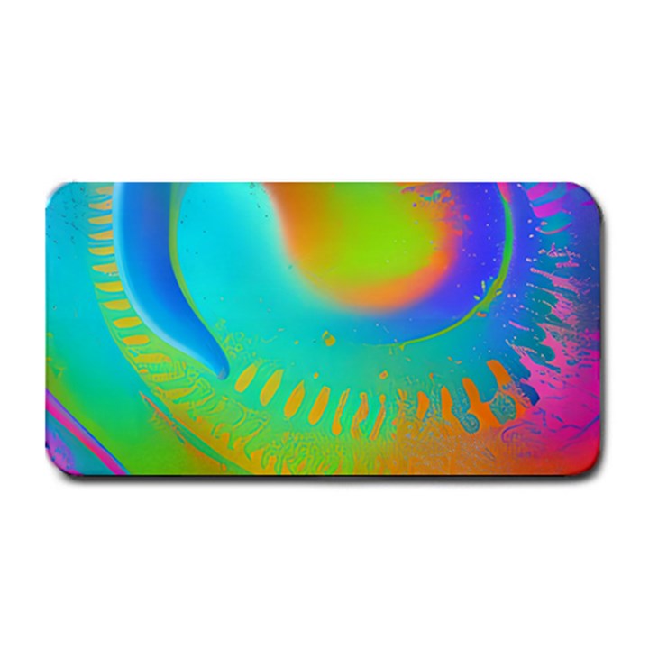 Contemporary Fluid Art Pattern In Bright Colors Medium Bar Mat