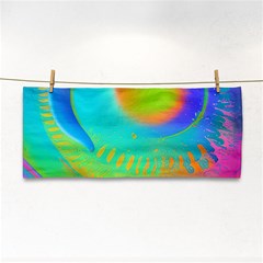 Contemporary Fluid Art Pattern In Bright Colors Hand Towel by GardenOfOphir