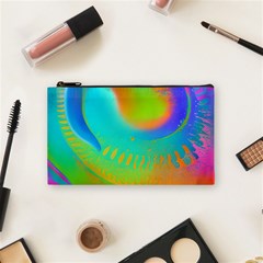 Contemporary Fluid Art Pattern In Bright Colors Cosmetic Bag (small) by GardenOfOphir