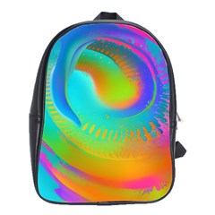 Contemporary Fluid Art Pattern In Bright Colors School Bag (large) by GardenOfOphir