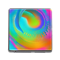 Contemporary Fluid Art Pattern In Bright Colors Memory Card Reader (square 5 Slot) by GardenOfOphir