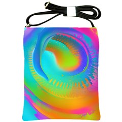 Contemporary Fluid Art Pattern In Bright Colors Shoulder Sling Bag by GardenOfOphir