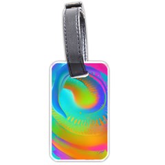 Contemporary Fluid Art Pattern In Bright Colors Luggage Tag (one Side) by GardenOfOphir