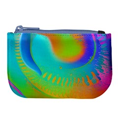 Contemporary Fluid Art Pattern In Bright Colors Large Coin Purse by GardenOfOphir