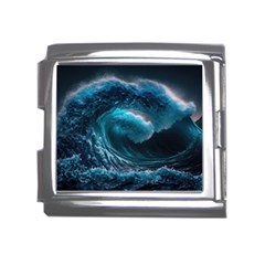 Tsunami Waves Ocean Sea Water Rough Seas 3 Mega Link Italian Charm (18mm) by Pakemis