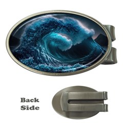 Tsunami Waves Ocean Sea Water Rough Seas 3 Money Clips (oval)  by Pakemis