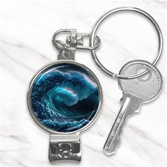 Tsunami Waves Ocean Sea Water Rough Seas 3 Nail Clippers Key Chain by Pakemis