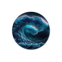 Tsunami Waves Ocean Sea Water Rough Seas 3 Magnet 3  (round) by Pakemis