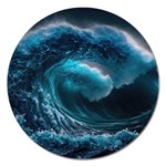 Tsunami Waves Ocean Sea Water Rough Seas 3 Magnet 5  (Round) Front