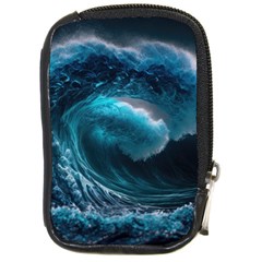 Tsunami Waves Ocean Sea Water Rough Seas 3 Compact Camera Leather Case by Pakemis