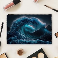 Tsunami Waves Ocean Sea Water Rough Seas 3 Cosmetic Bag (large) by Pakemis