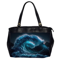 Tsunami Waves Ocean Sea Water Rough Seas 3 Oversize Office Handbag (2 Sides) by Pakemis